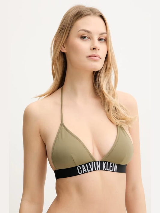 Calvin Klein costume verde oliva donna maxi logo