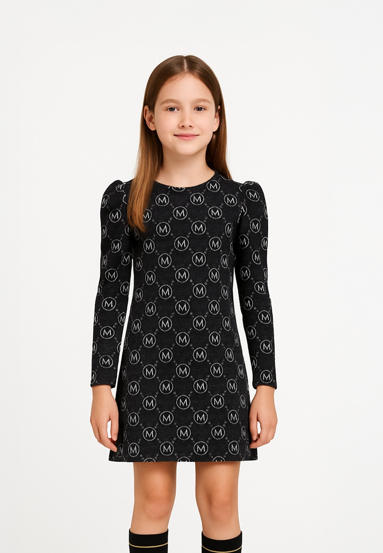 Marc Ellis Abitino Nero Bambina In Jersey Maniche Lunghe Elegante AI25