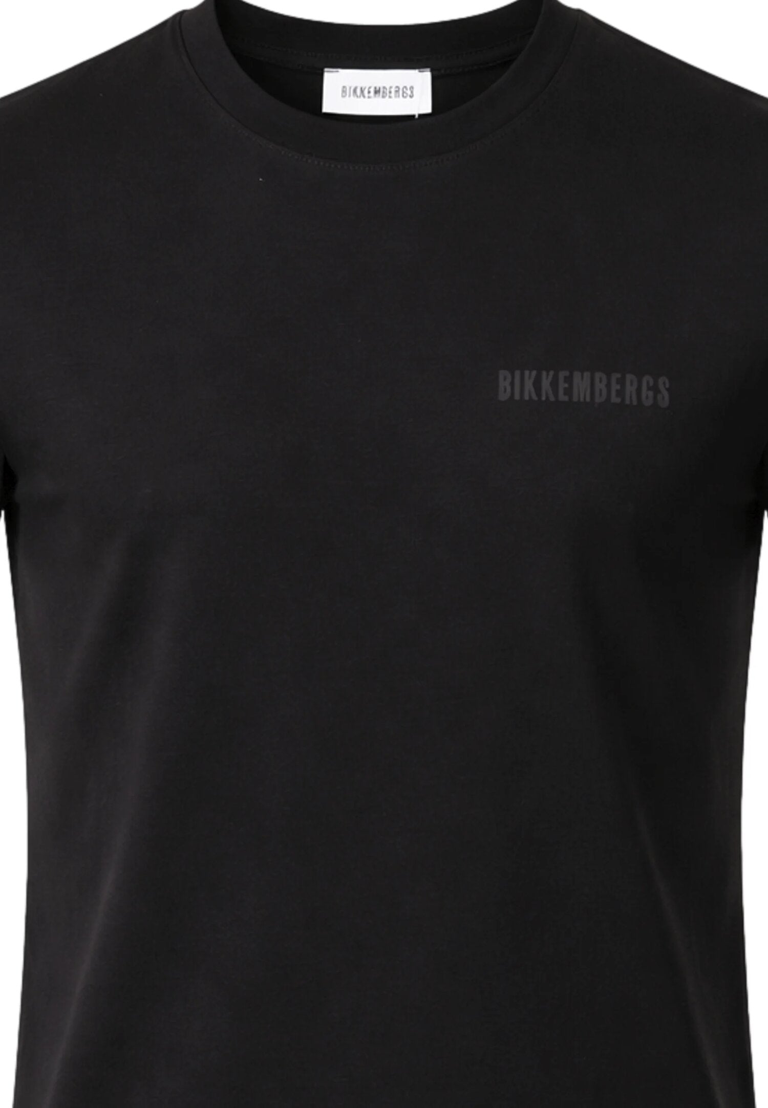 Bikkembergs t Shirt Nera Logo Piccolo Tono Su Tono Bambino BK3982_