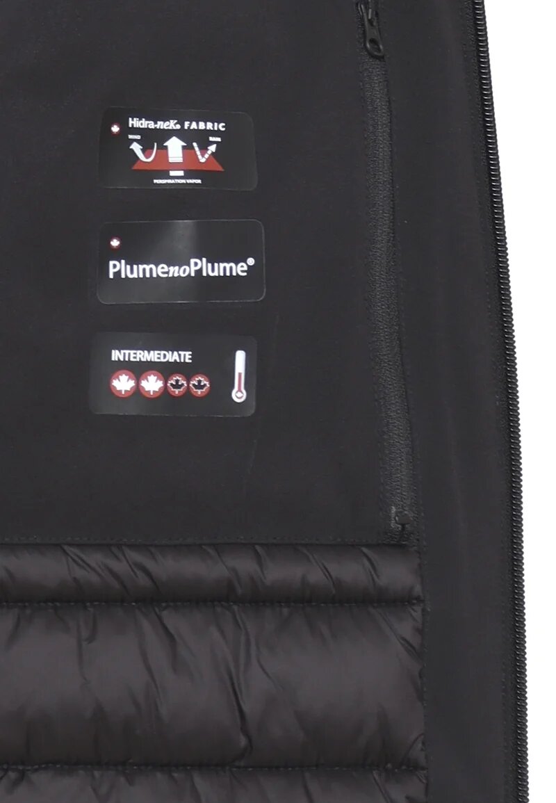 Canadiens Giubbotto Nero Uomo In Tessuto Con Cappuccio Invernale AI25