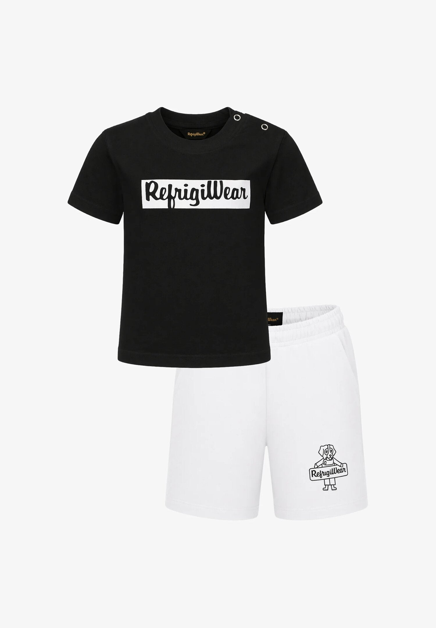 Refrigiwear Completo Nero Con Tshirt e Bermuda Neonato RN1745DS26_