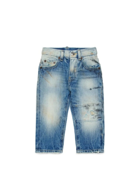 Dsquared jeans infant denim blu chiaro effetto sporco regular fit Bambino