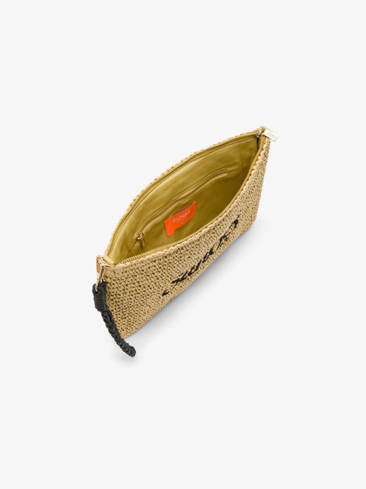 Sun68 pochette rafia donna logo sul davanti