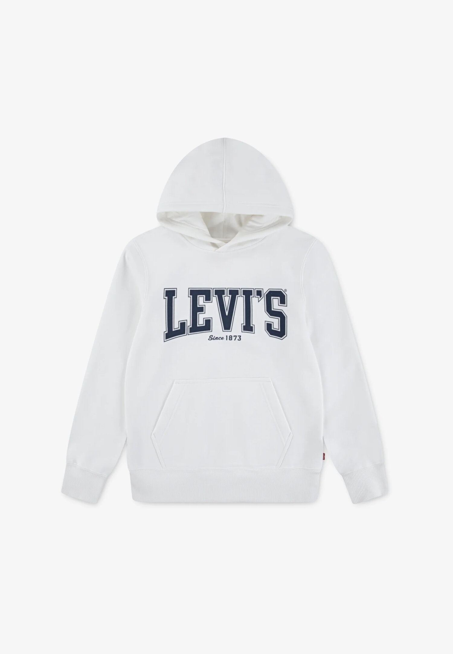 Levi's Felpa Bianca Bambino College In Cotone Con Cappuccio Scuola AI25