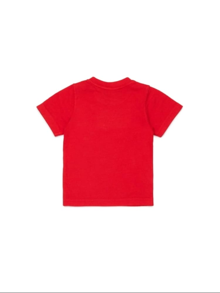 Dsquared t-shirt infant in cotone rosso con logo foglia Bambino