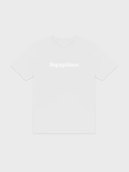 Refrigiwear tshirt bianca uomo logo lettering