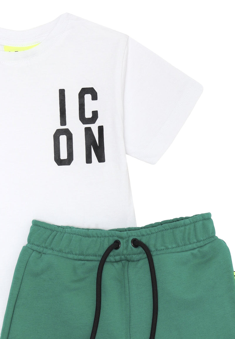 ICON complete green baby 12 months 4 years cotton vertical writing - GREEN | CammarataMode