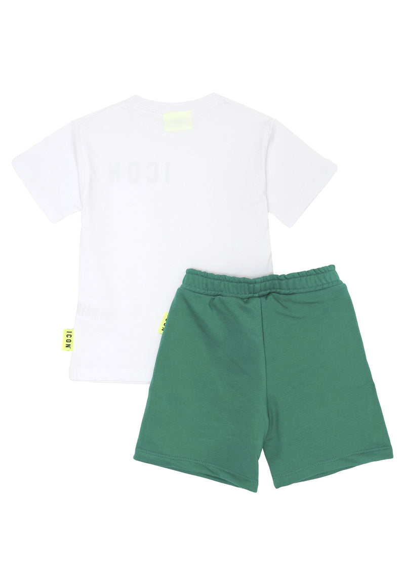 ICON complete green baby 12 months 4 years cotton white print - GREEN | CammarataMode
