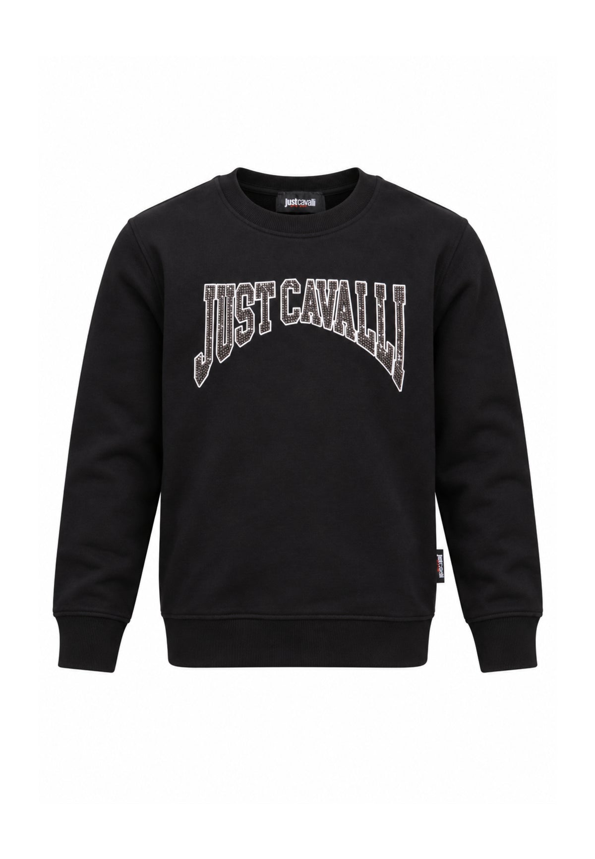 JUST CAVALLI FELPA NERA CON LOGO STILE COLLEGE Bambini e ragazzi JBA26157FE.NE_