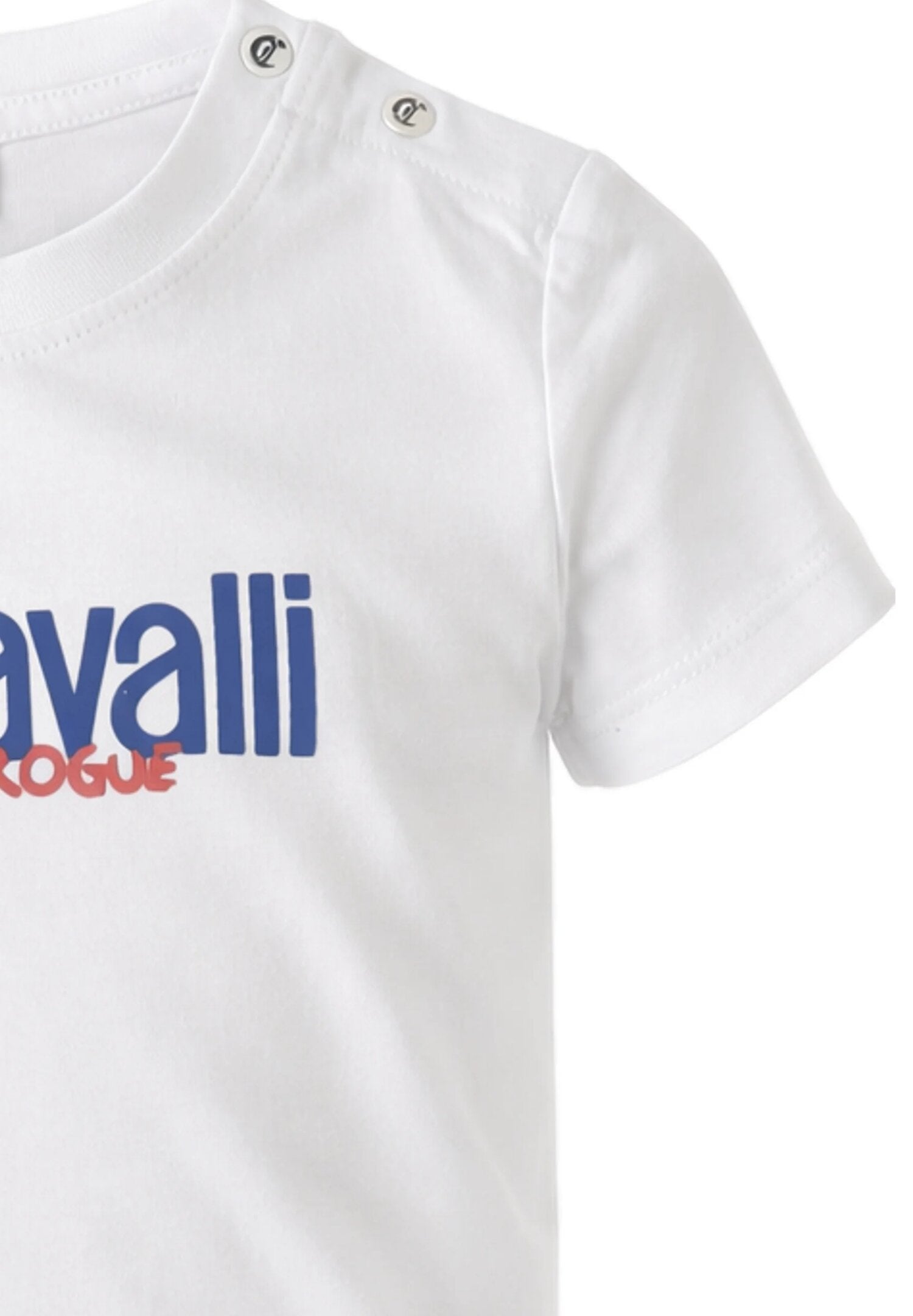Just Cavalli t-Shirt Bianca Con Logo Grande Davanti Neonato JIP26047TS_