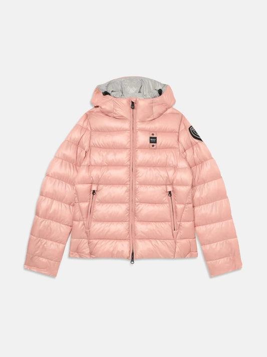 Blauer giubbotto rosa ragazza con logo