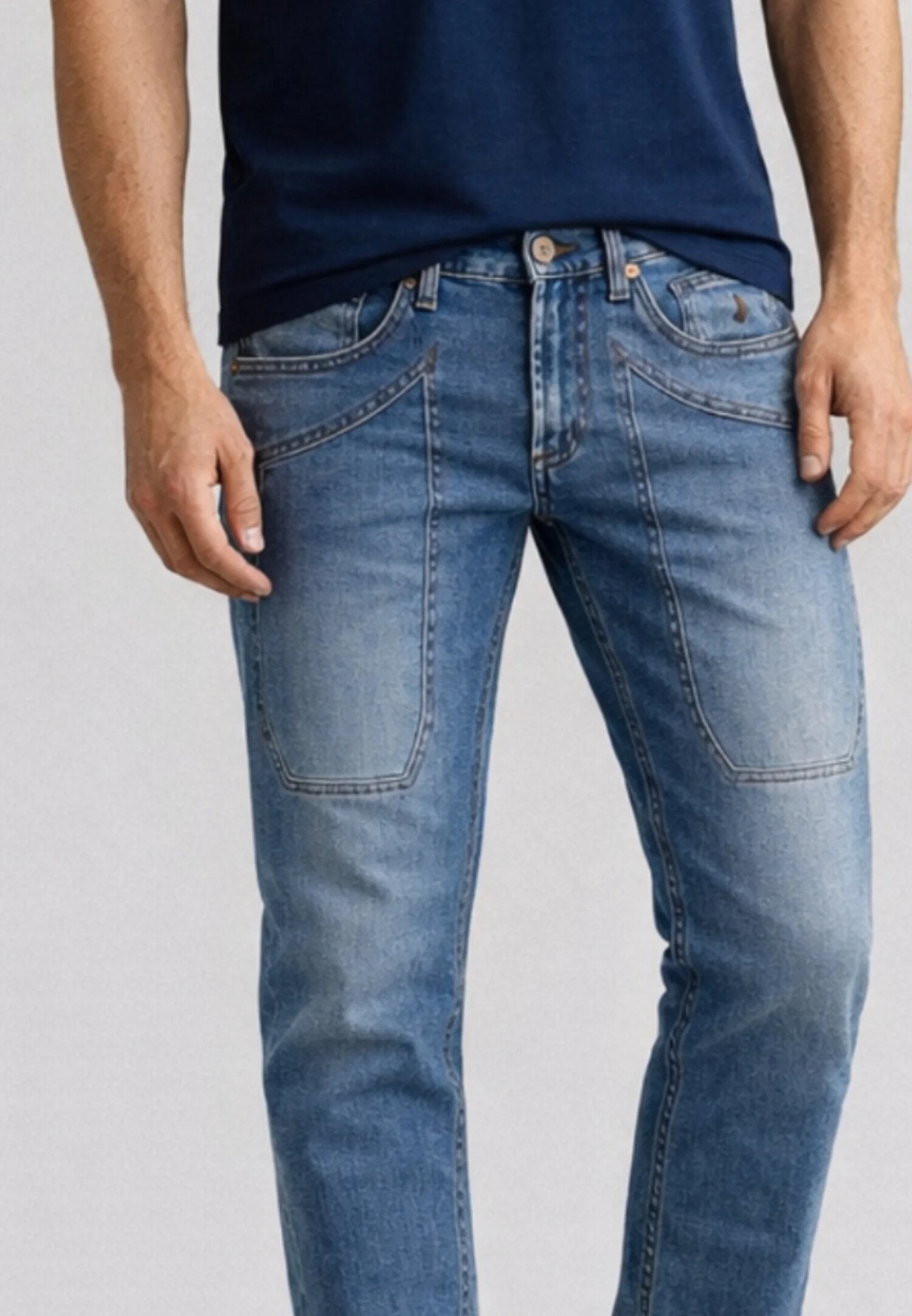Jeckerson Jeans Cinque Tasche Slim Con Toppa Uomo DNDTFDENI043_