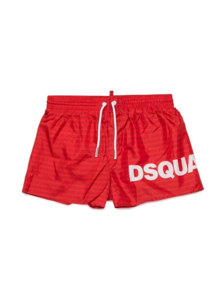 Dsquared costume da bagno kids/junior rosso con logo Bambino