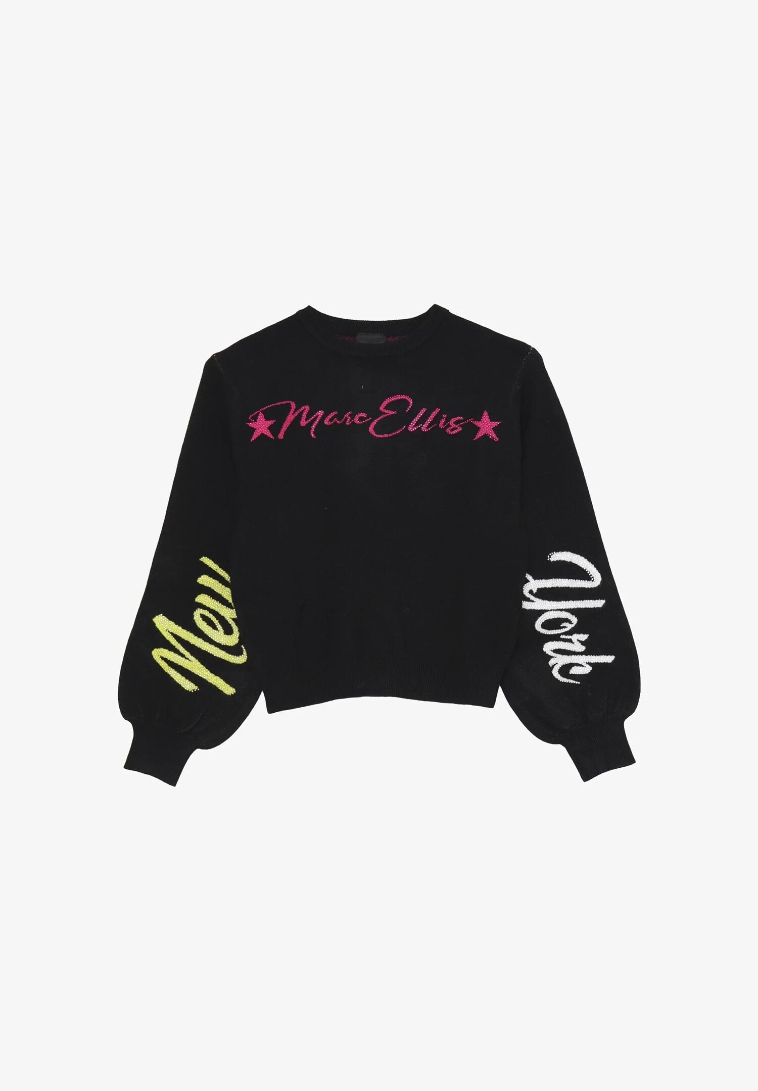 Marc Ellis Maglioncino Nero Bambina In Nylon Girocollo da Passeggio AI25