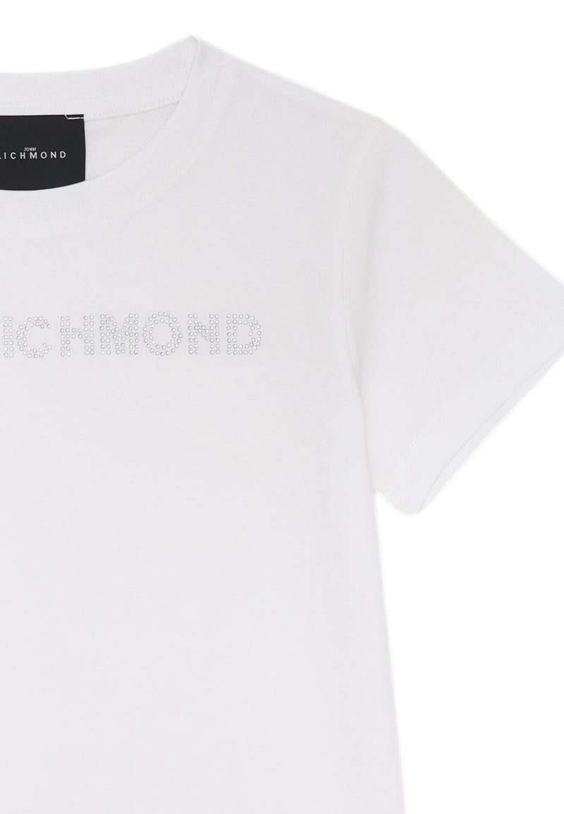 John Richmond T-shirt Stampa Bambina Off White Primavera Cotone Jersey - BIANCO | CammarataMode