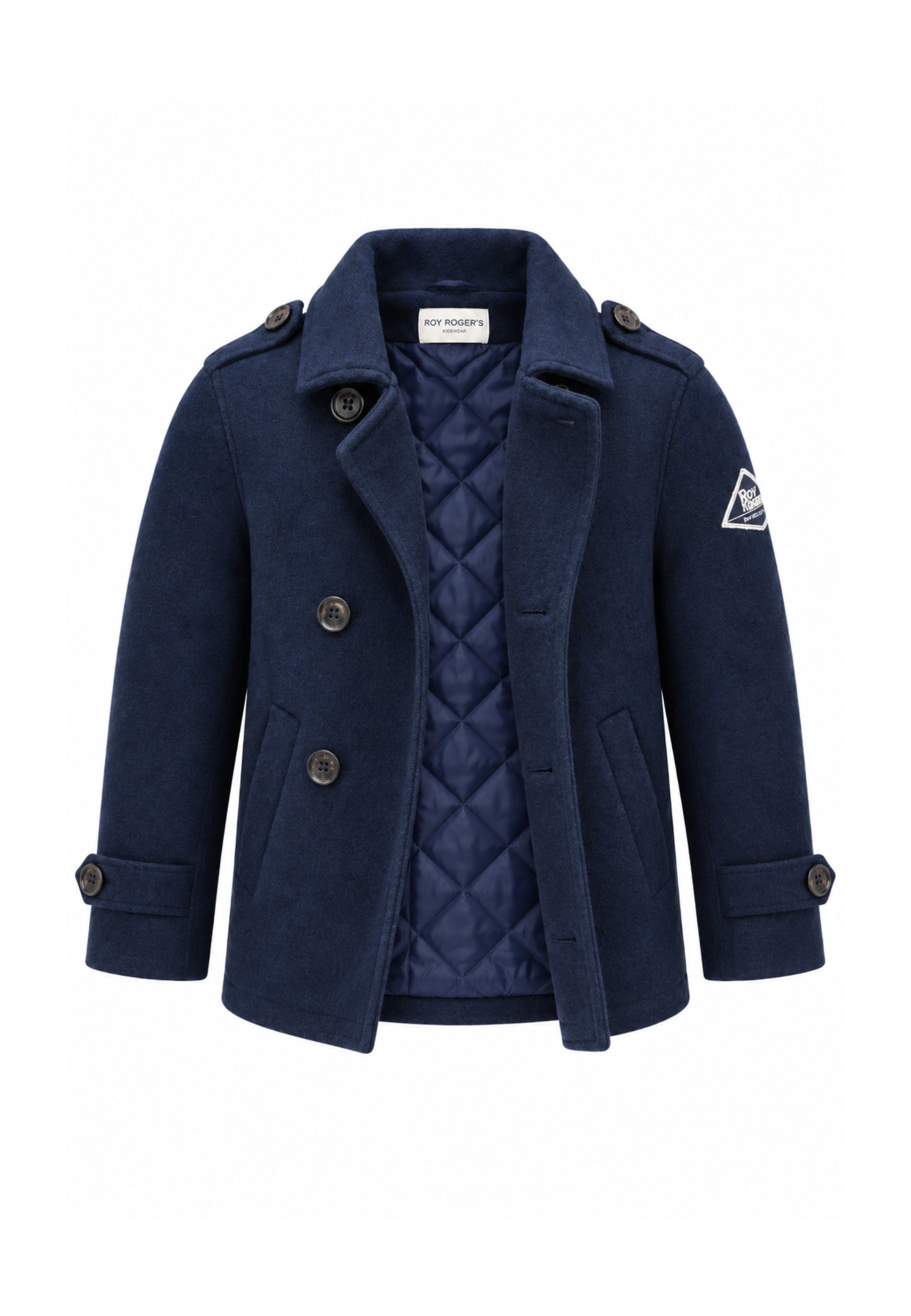 Roy Roger's cappotto blu con bottoni e colletto Bambini e ragazzi rx399/00.blu_