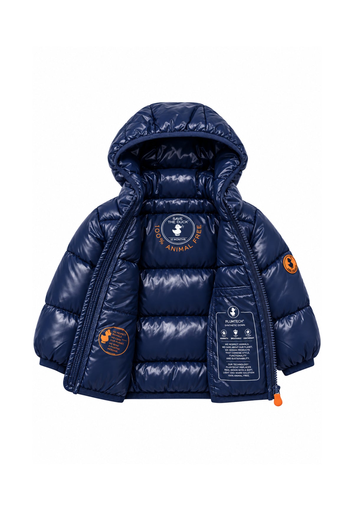 Save the Duck GIUBBOTTO BLU LUCIDO CON CAPPUCCIO Bambini e ragazzi 07-I3323IX.BLU_