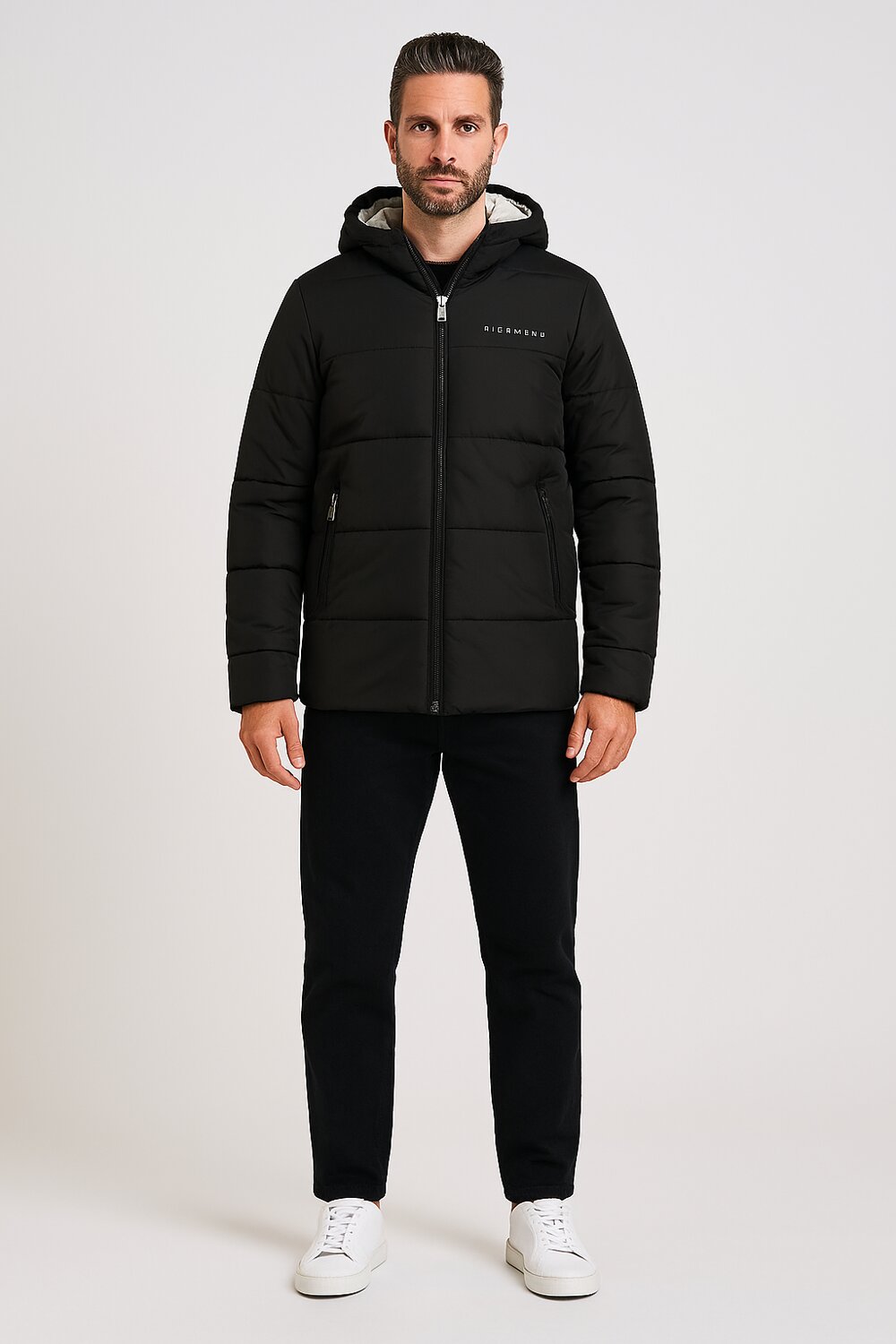 John Richmond Cappotto Reversibile Uomo Nero/Bianco – Piumino Invernale