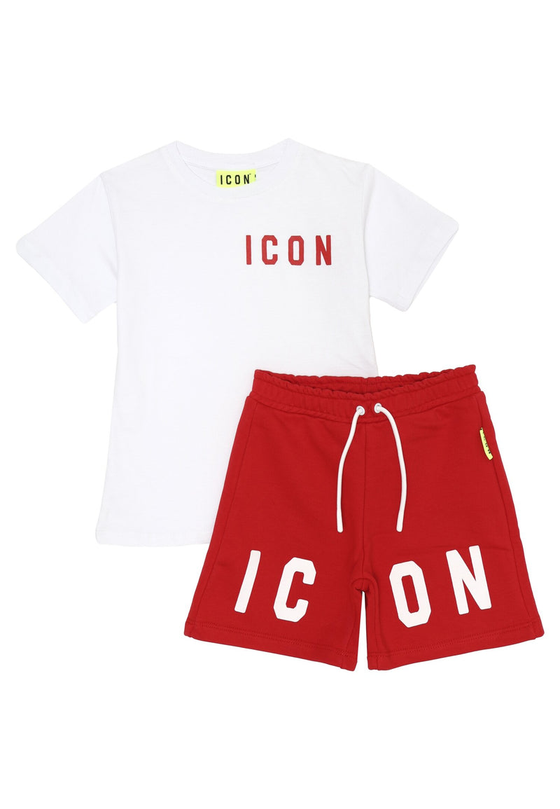 ICON complete red baby 12 months 4 years cotton white print - RED | CammarataMode