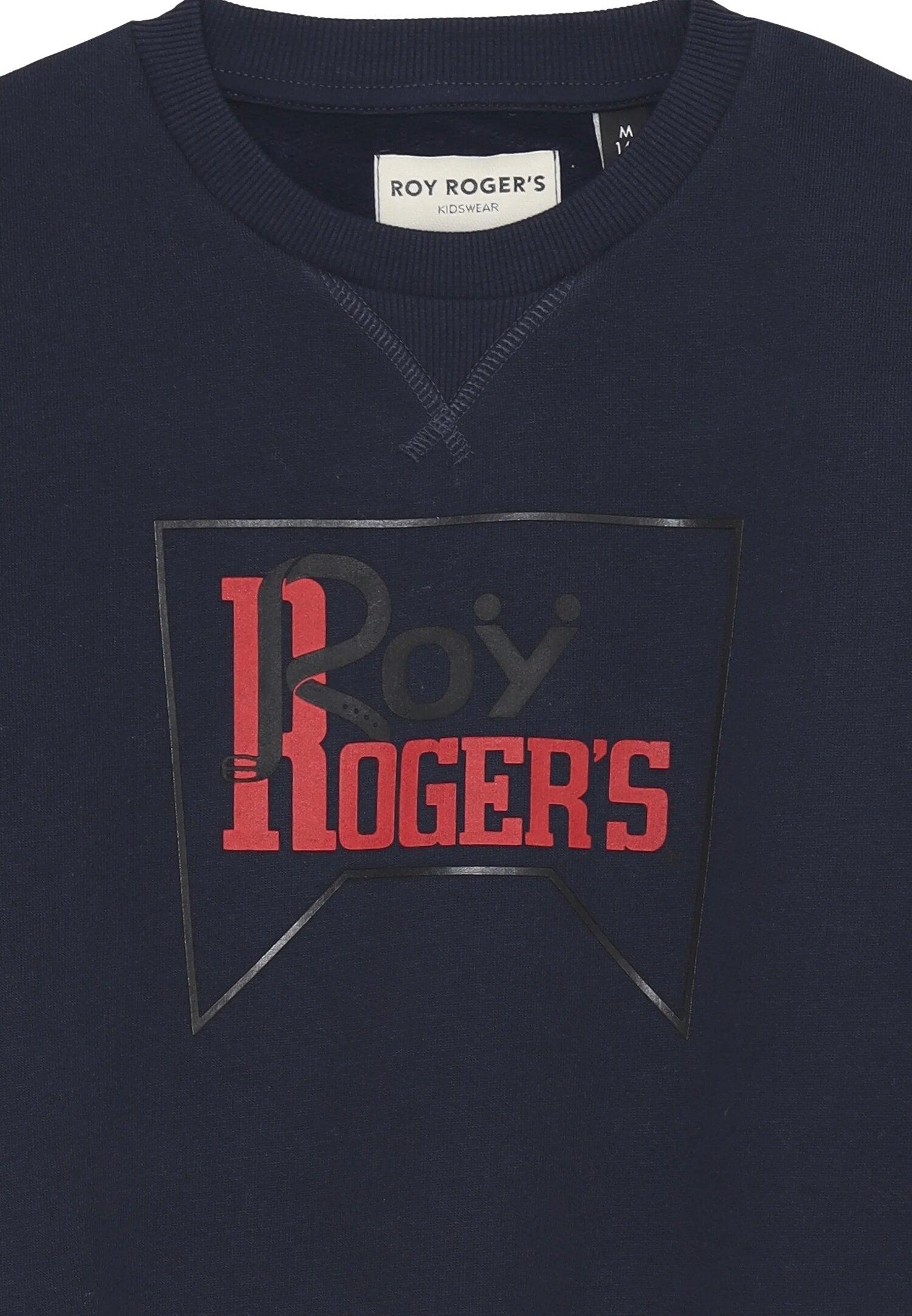 Roy Rogers felpa ragazzo blu cotone stampa logo frontale