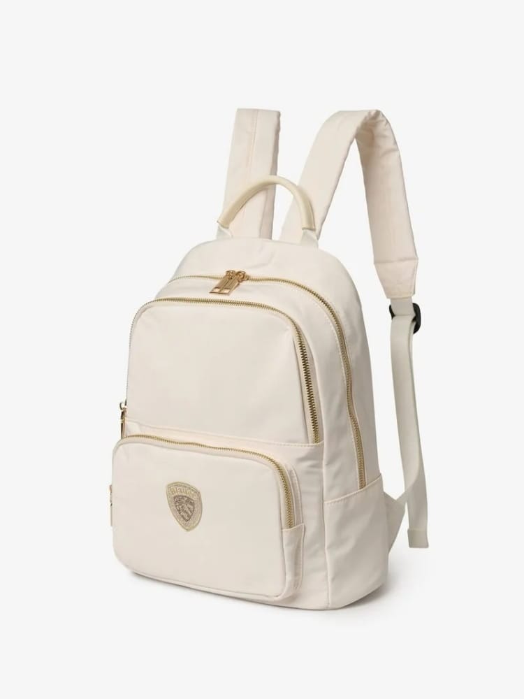 Blauer zaino freya01 in nylon bianco con logo strass Misure: 34 x 28 x 14 cm