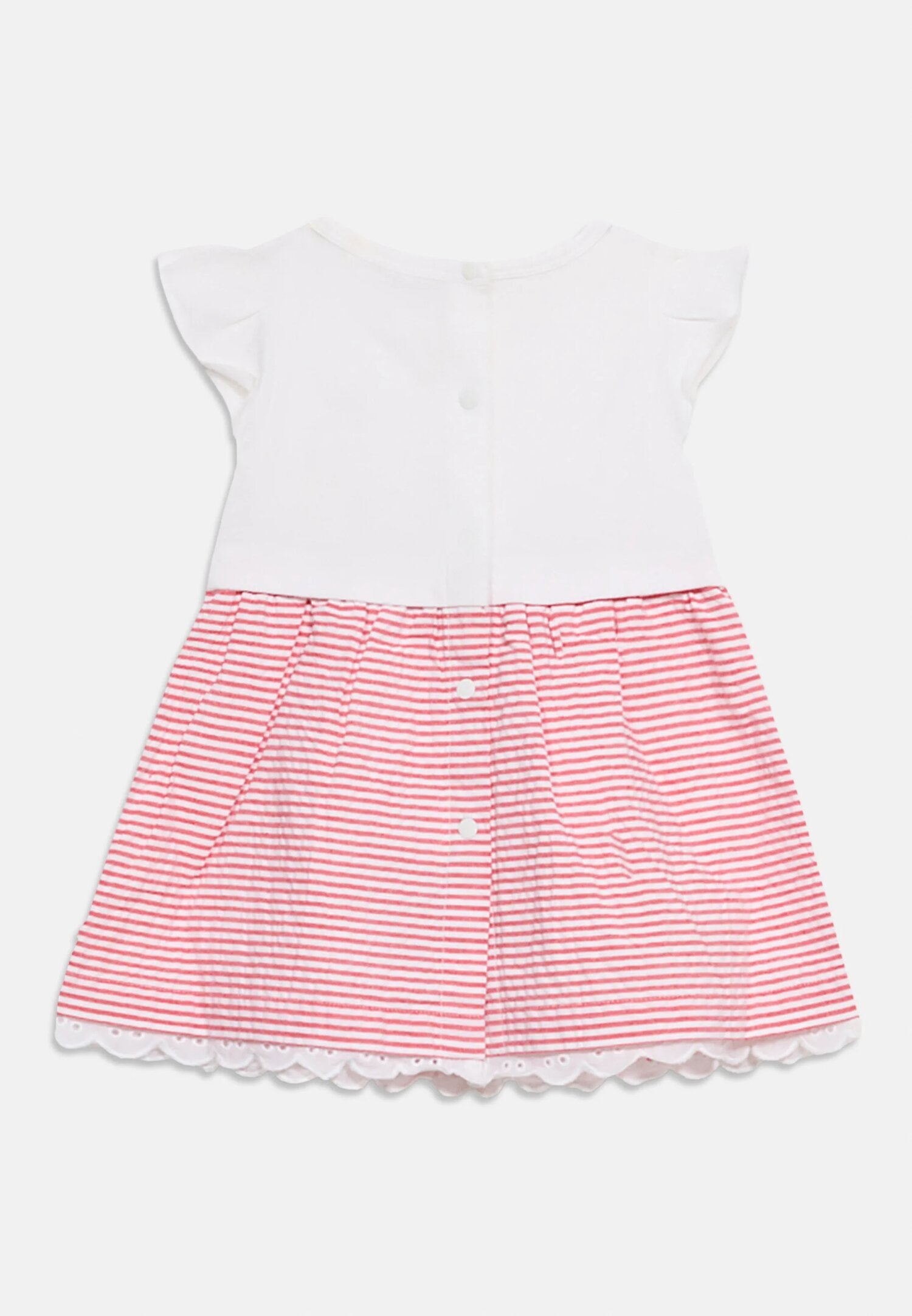 Tommy Hilfiger Vestitino Bianco e Rosso Cotone Neonata KN0KN02366XK3_