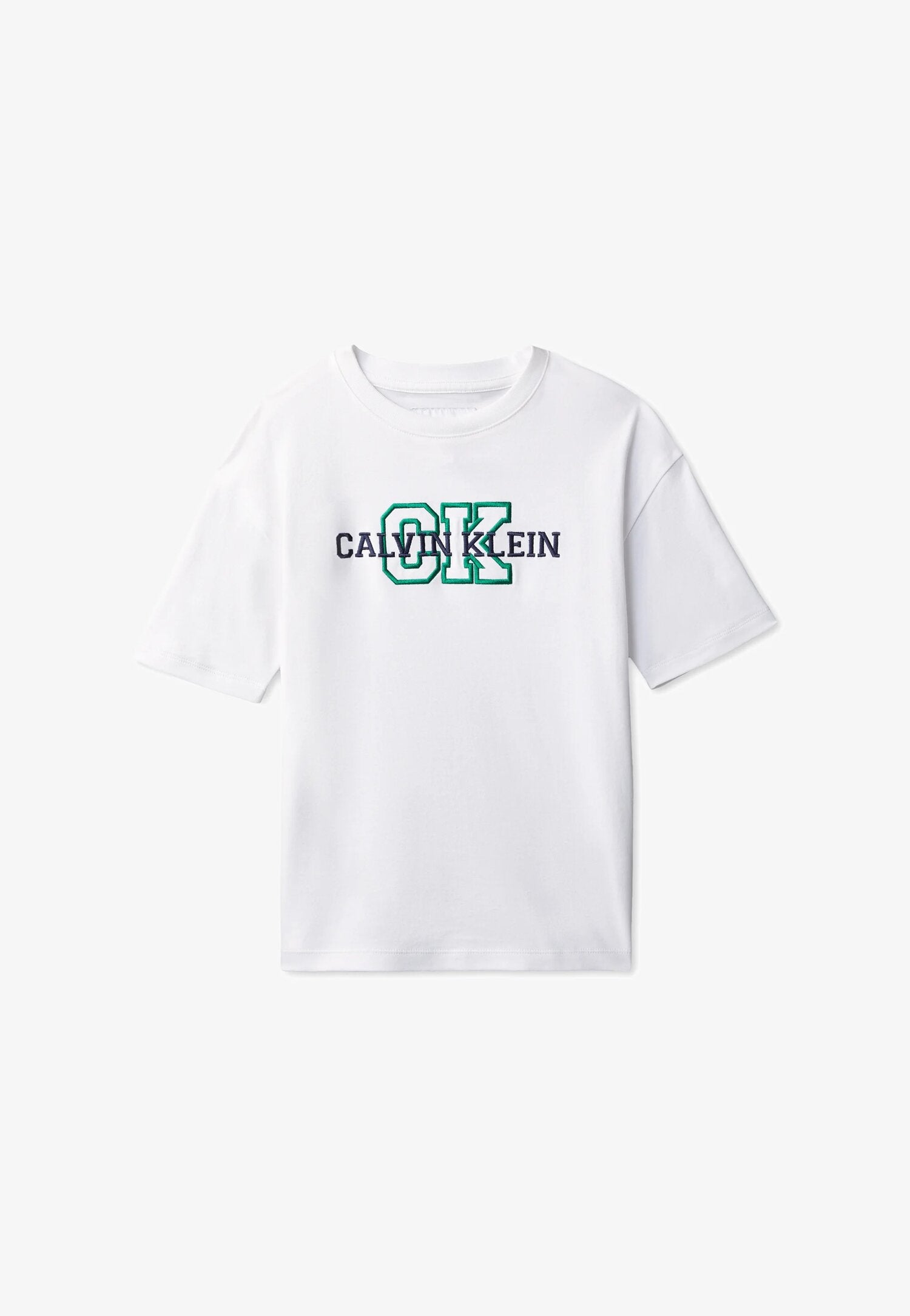Calvin Klein Tshirt Con Logo College Verde Bambino LVCKSJA11BIAF_