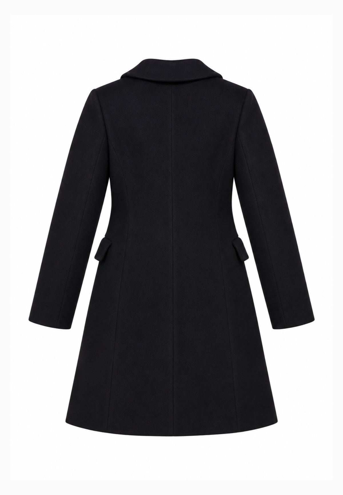 Kocca cappotto nero con colletto e linea svasata Bambine e ragazze walter.ne_