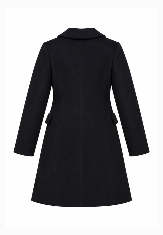 Kocca Junior cappotto nero con colletto e linea svasata Bambina e Ragazza walter.ne_