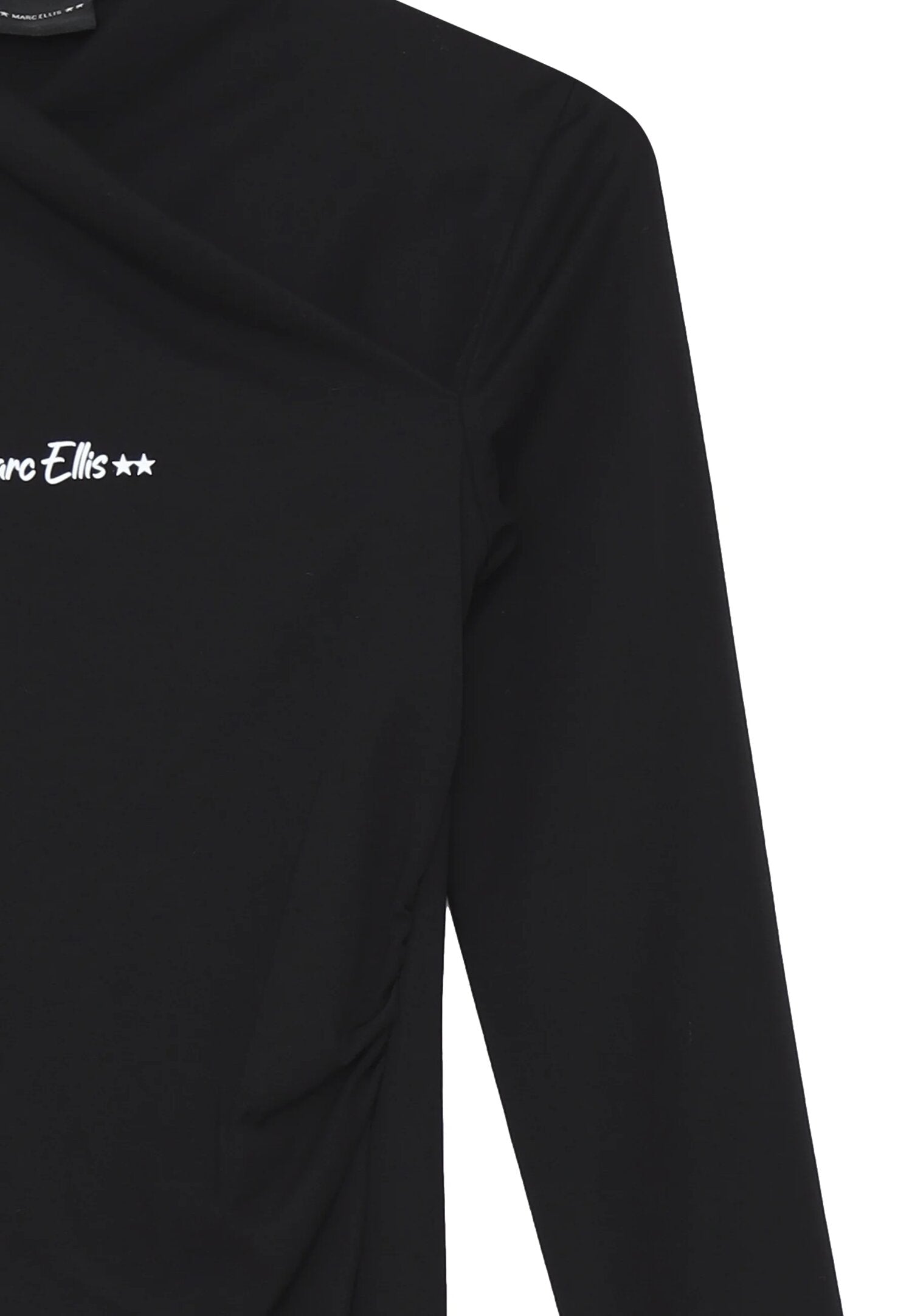 Marc Ellis Abito Nero Bambina Arricciato In Jersey Slim Fit Elegante AI25