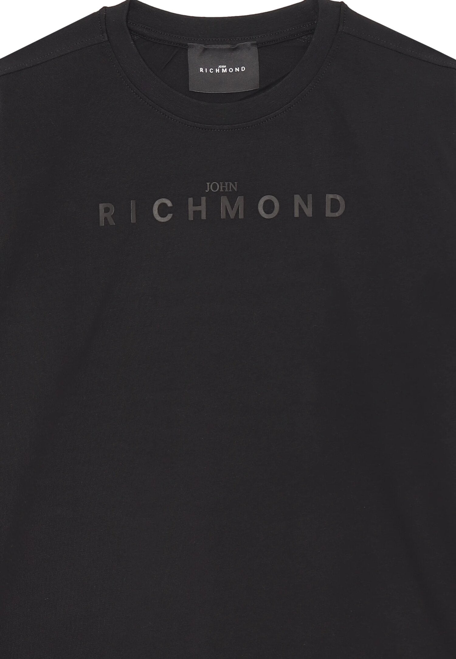 John Richmond T Shirt Nero Bambino Basica In Jersey Maniche Lunghe Scuola AI25