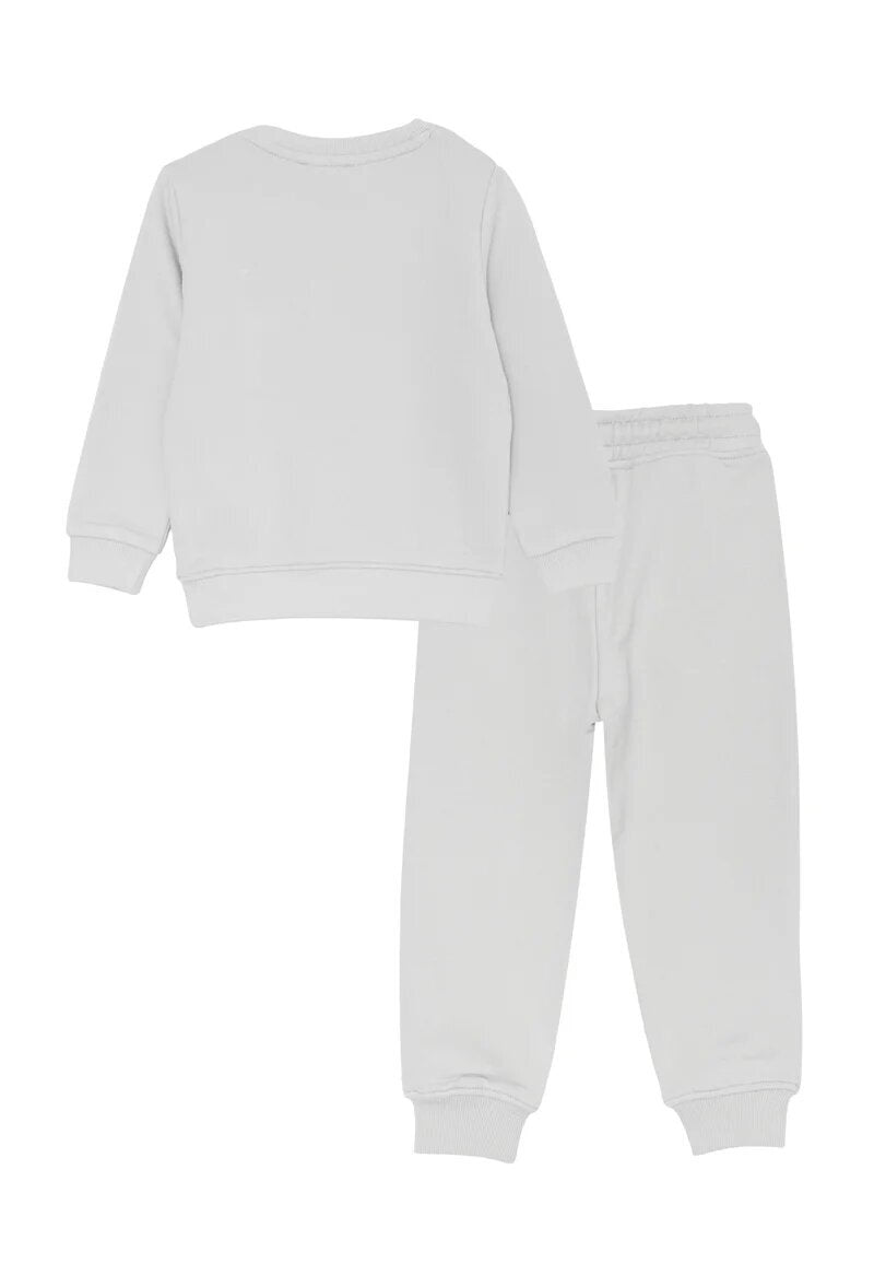 John Richmond completo neonato grigio con stampa nera 100% cotone
