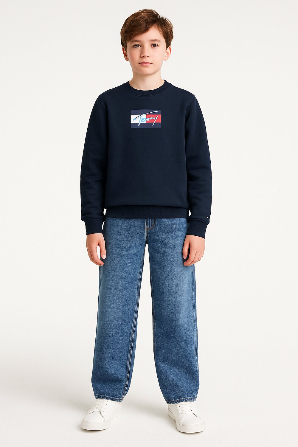 TOMMY HILFIGER – Jeans Bambino SKATER a Sigaretta in Puro Cotone