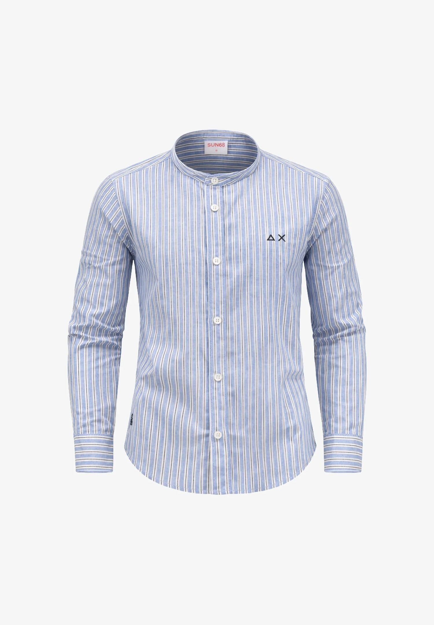 Sun68 Kids Camicia Bambino Celeste Colletto Coreano S36310_