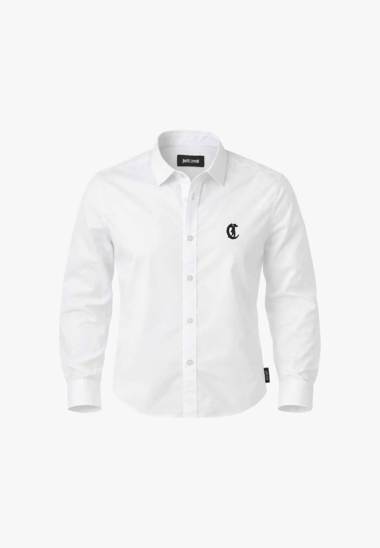 Just Cavalli Camicia Bianca Con Logo Jc Nero Davanti Bambino JBP26034CA_