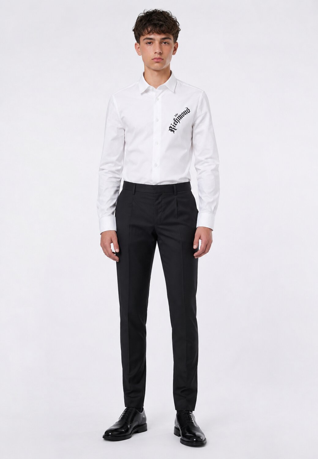 John Richmond Camicia Bianca Con Logo Sul Petto Bambino RBP26206CA_