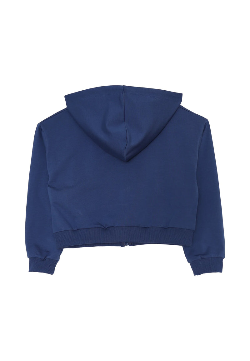 Size Dance Tracksuit Blue Girls 2-16 Years with Crop Sweatshirt and Hood - BLUE | CammarataMode