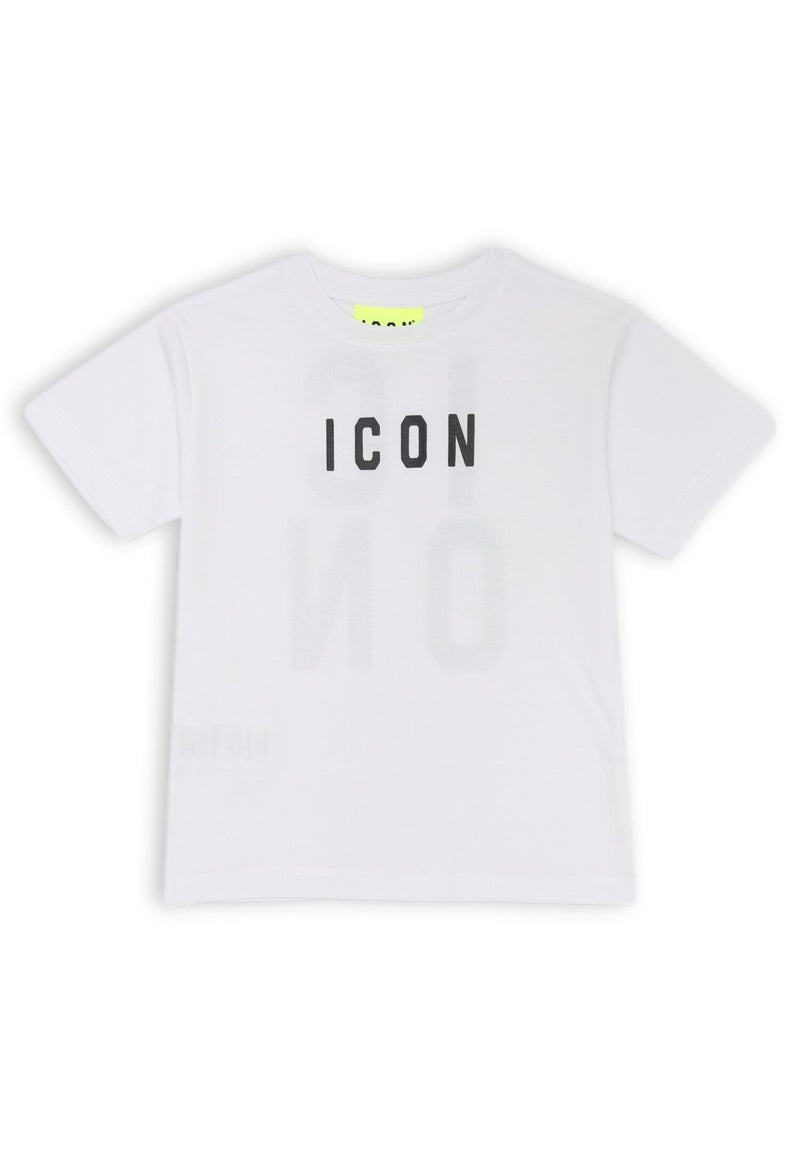 ICON white baby T-shirt with front and back print in summer cotton - WHITE | CammarataMode