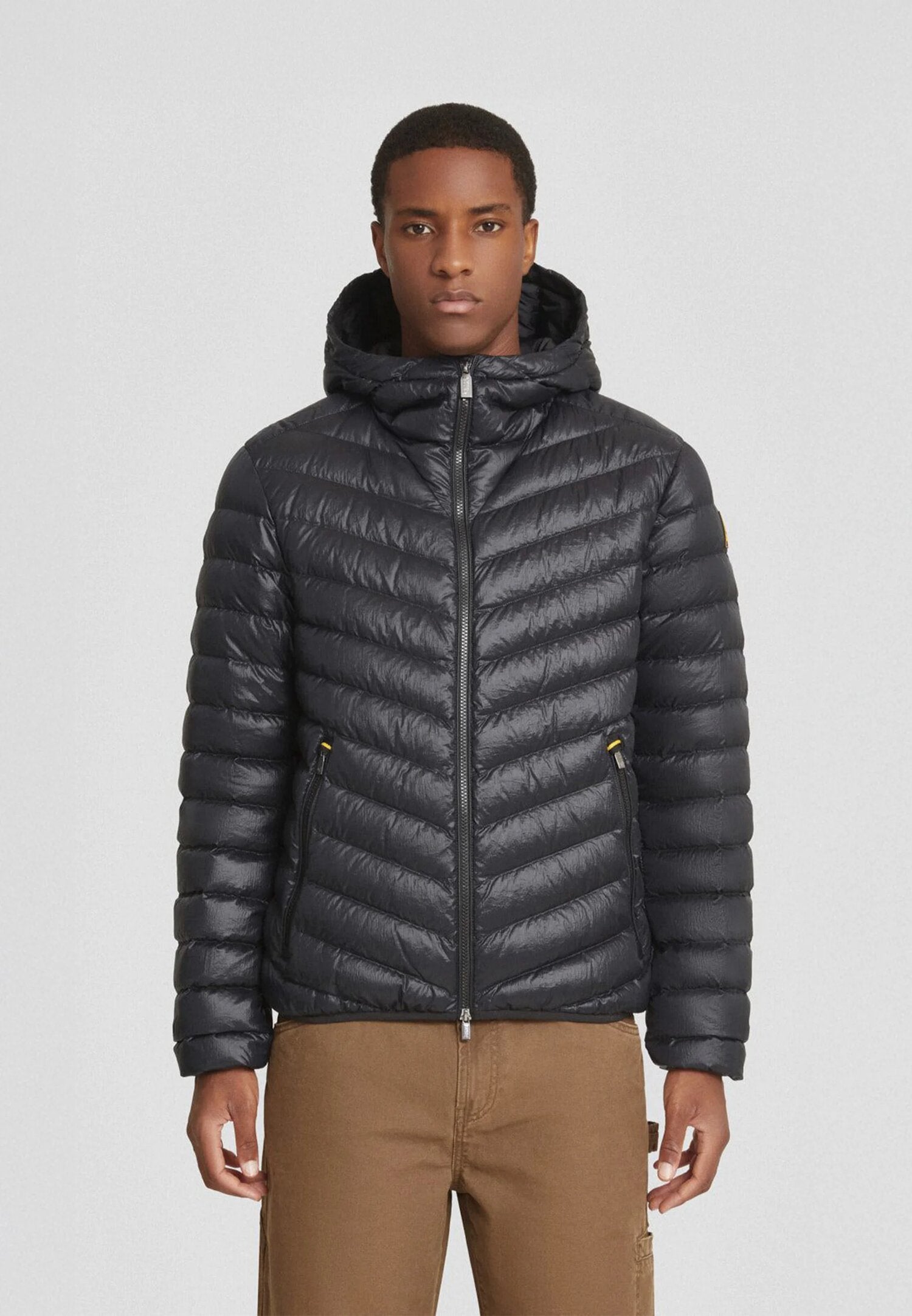 Ciesse Piumini Giubbotto Nero Uomo In Nylon Con Cappuccio Invernale AI25