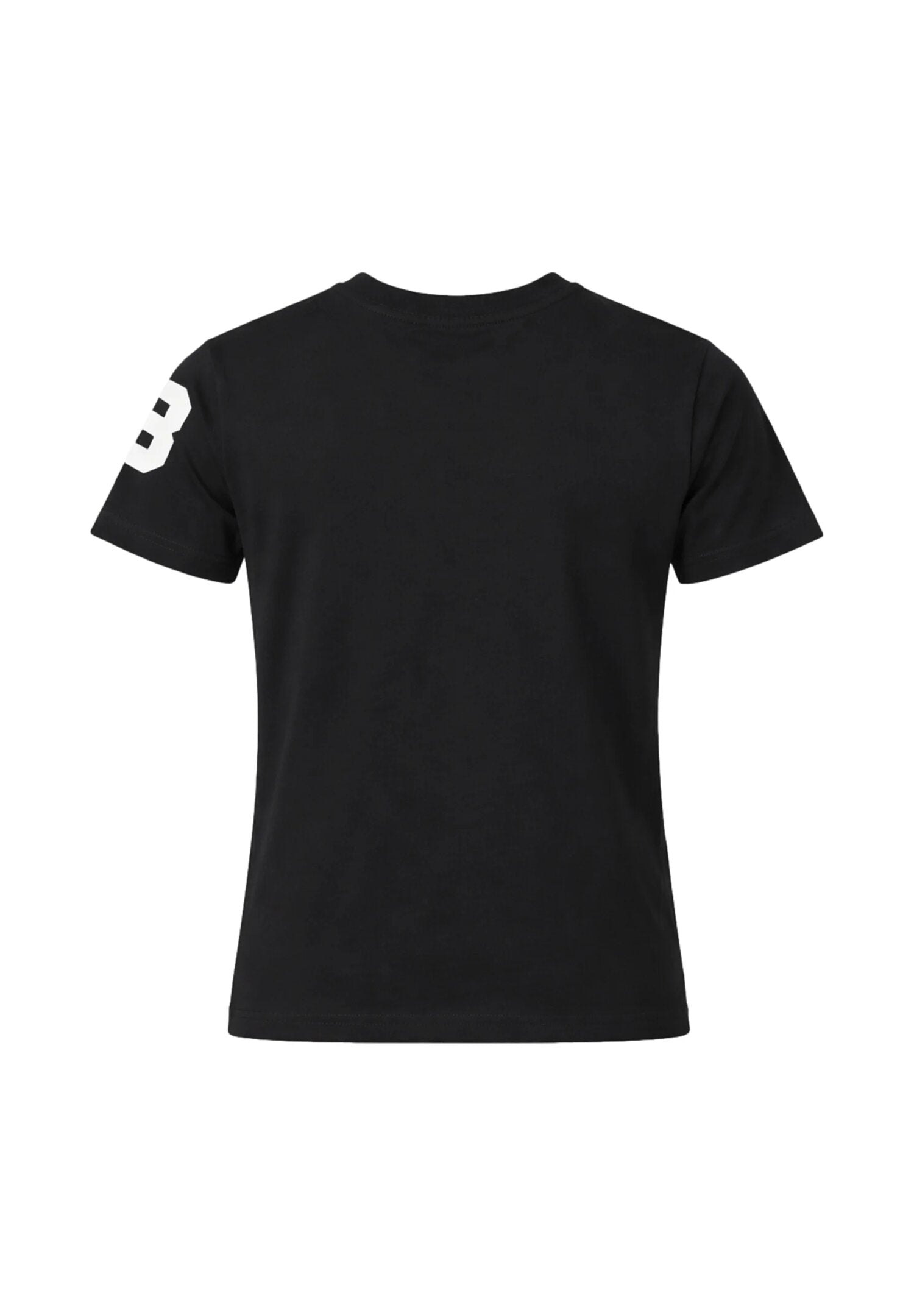 La Martina t Shirt Nera Con Numero Sulla Manica Bambino MAB0004_