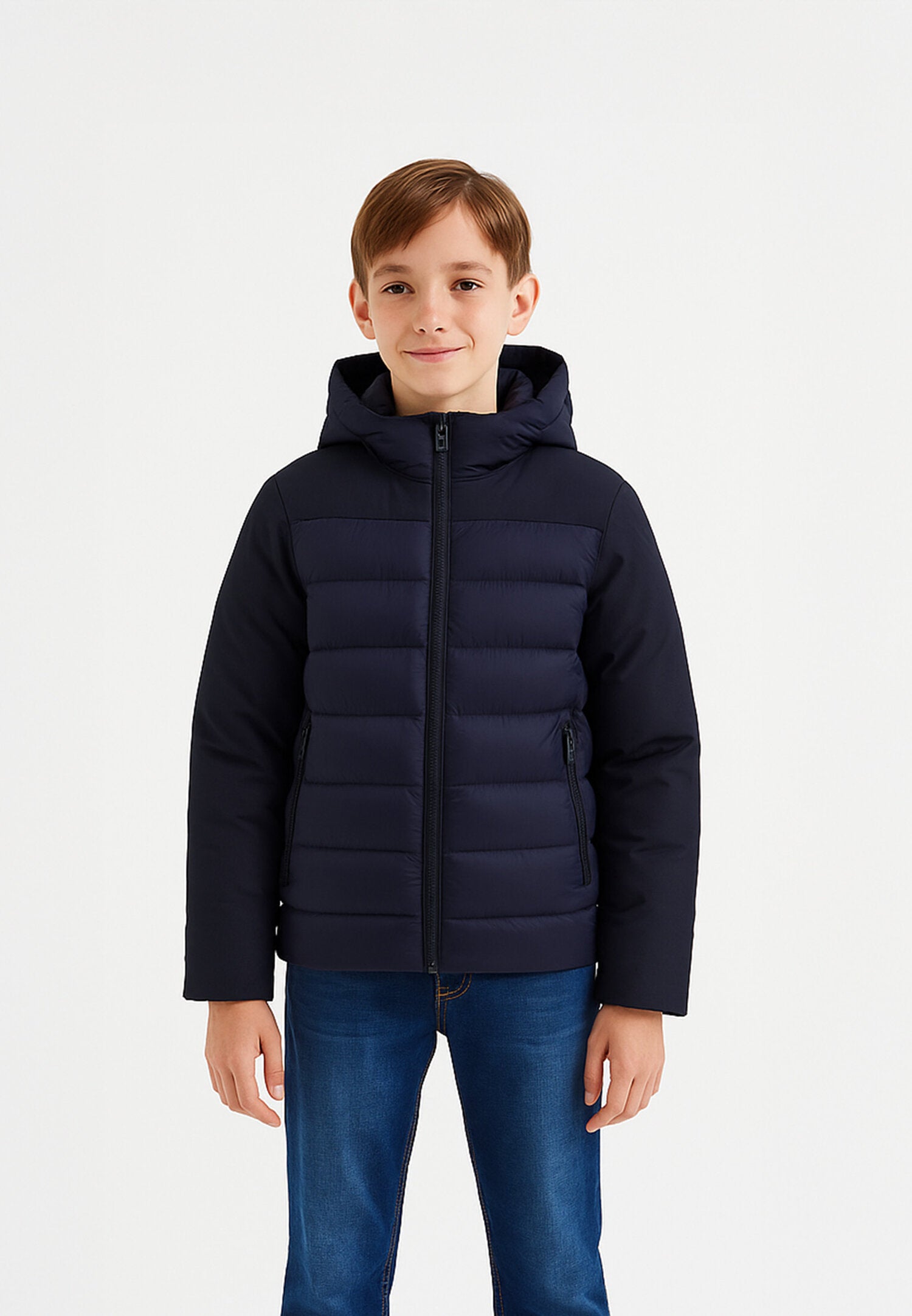 Canadiens Giubbotto Nero Bambino In Tessuto Con Cappuccio Invernale AI25