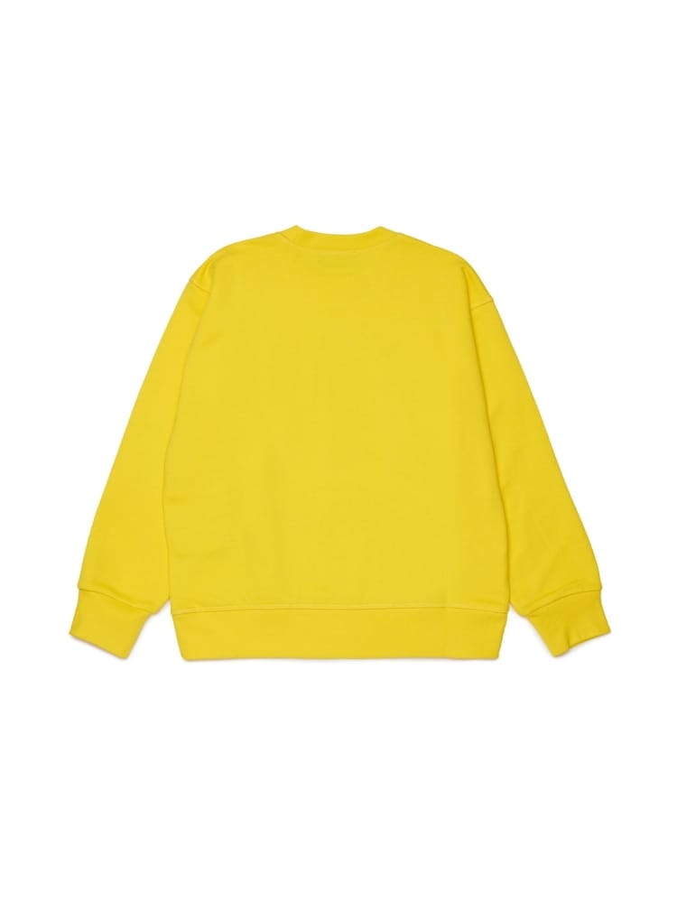 Dsquared felpa kids/junior girocollo con logo in cotone giallo Bambino