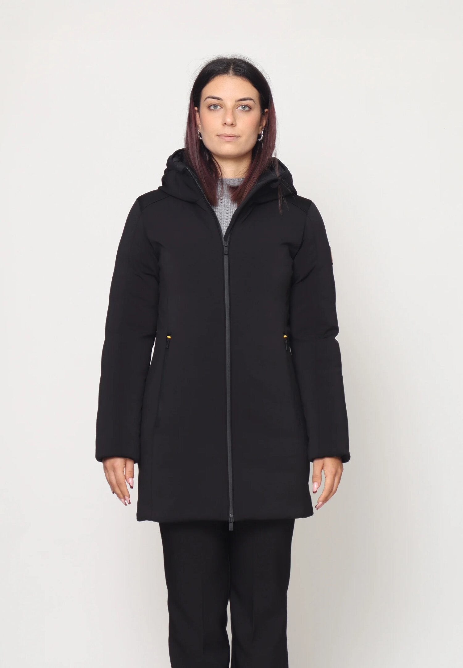 Ciesse Piumini Giubbotto Nero Donna In Poliestere Con Cappuccio Elegante AI25