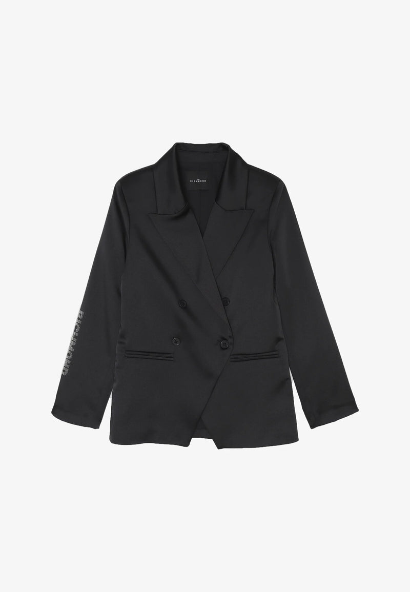 Richmond Black Double Breasted Jacket Kids Junior Elegant - BLACK | CammarataMode