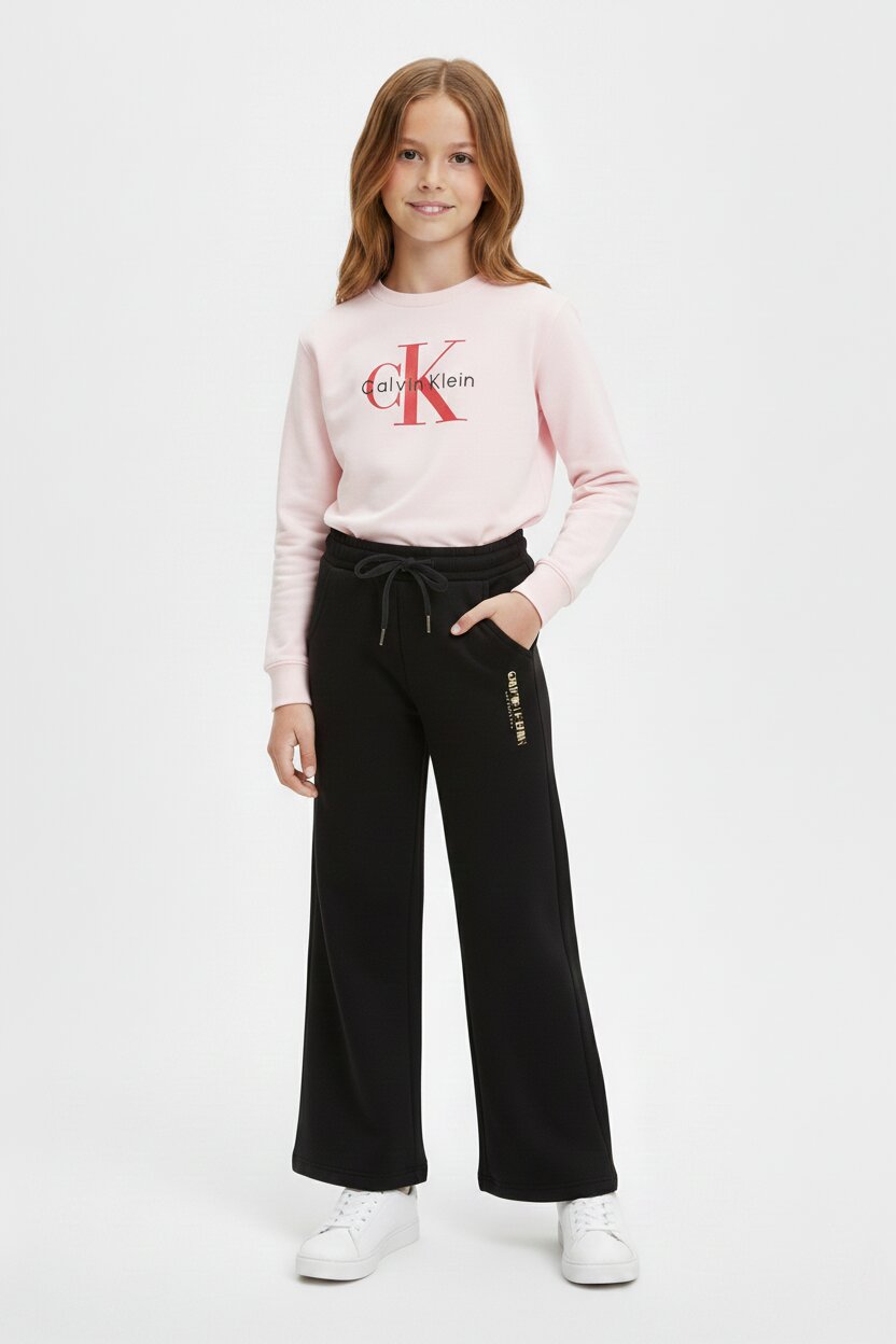 Calvin Klein Felpa Rosa Bambina In Cotone Girocollo Quotidiano PE26