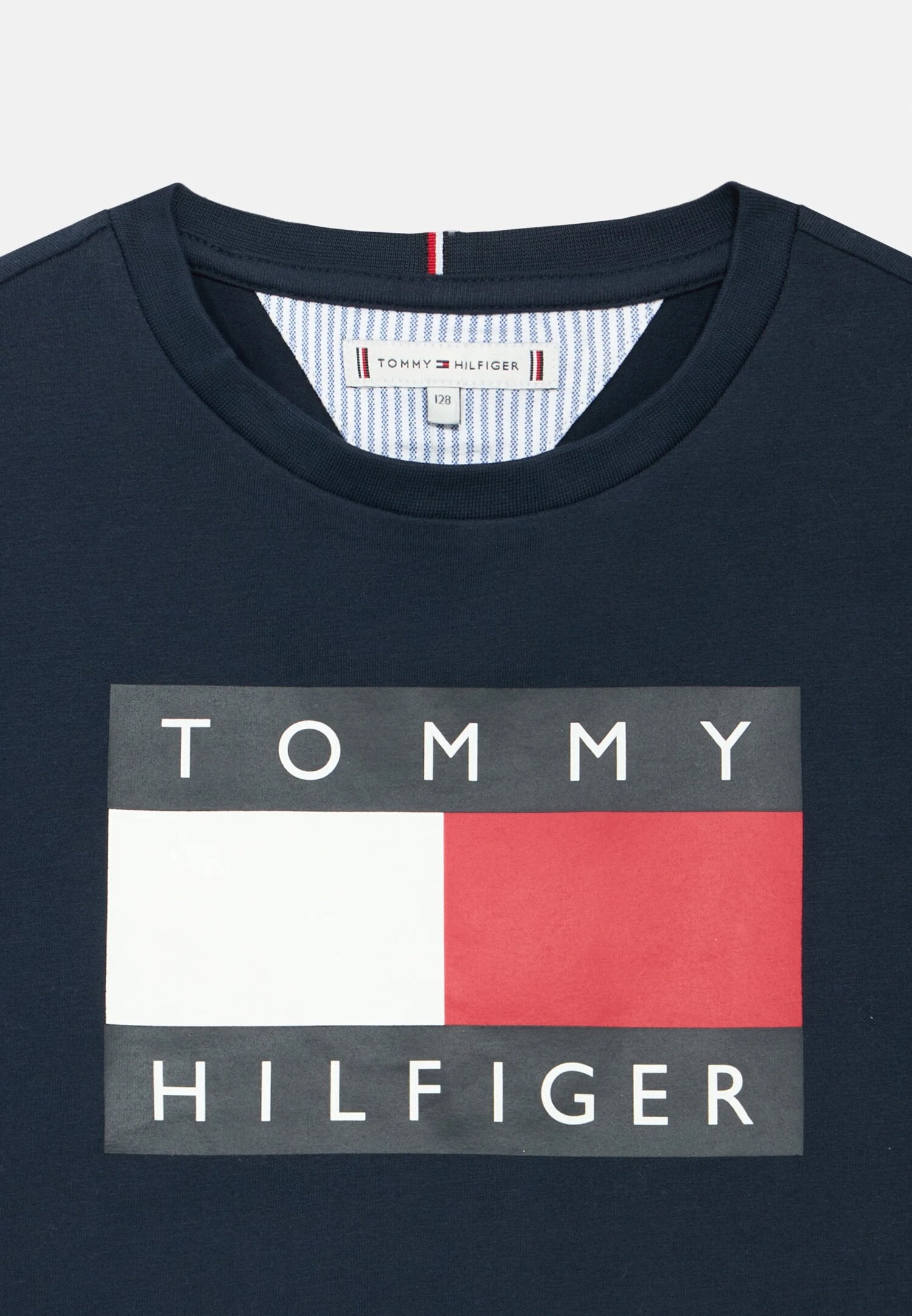 Tommy Hilfiger Thirt Crop Blu Bambina Modello Crop Quotidiano In Cotone KG0KG