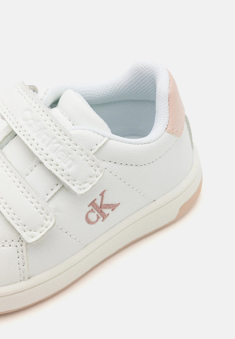 Sneakers bianche bambina con logo CK brillantinato Calvin Klein - BIANCO | CammarataMode