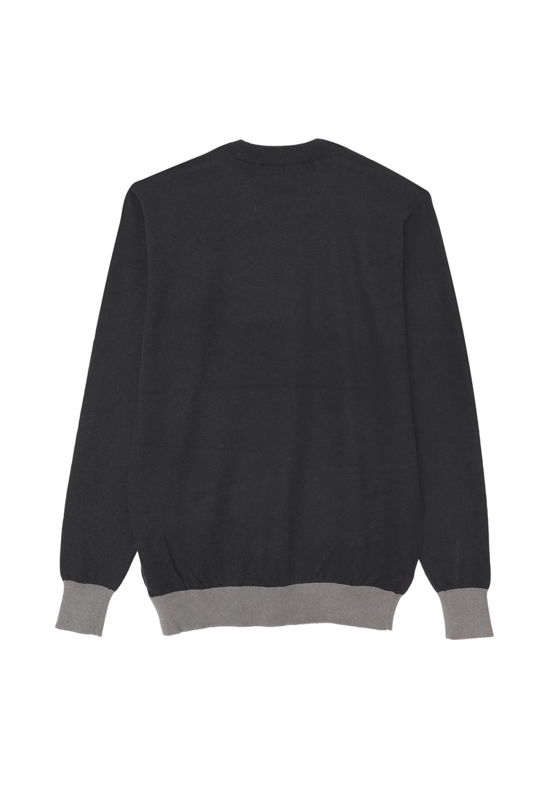 John Richmond maglione rasato uomo nero in cotone e lana con maxi logo - NERO | CammarataMode