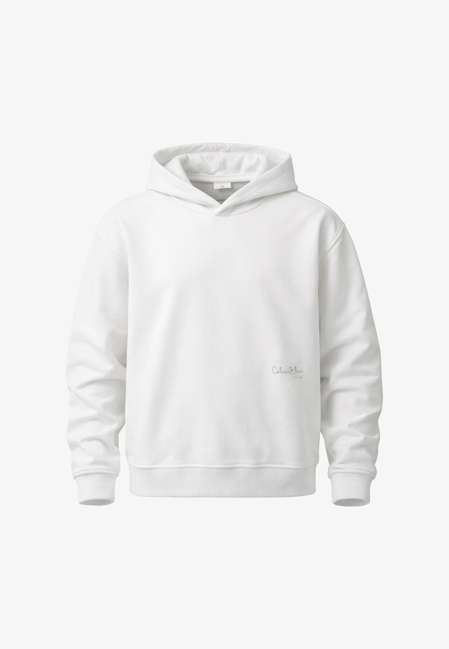 Calvin Klein Felpa Bianca Con Cappuccio e Logo Argento Bambina IG0IG03067YAF_
