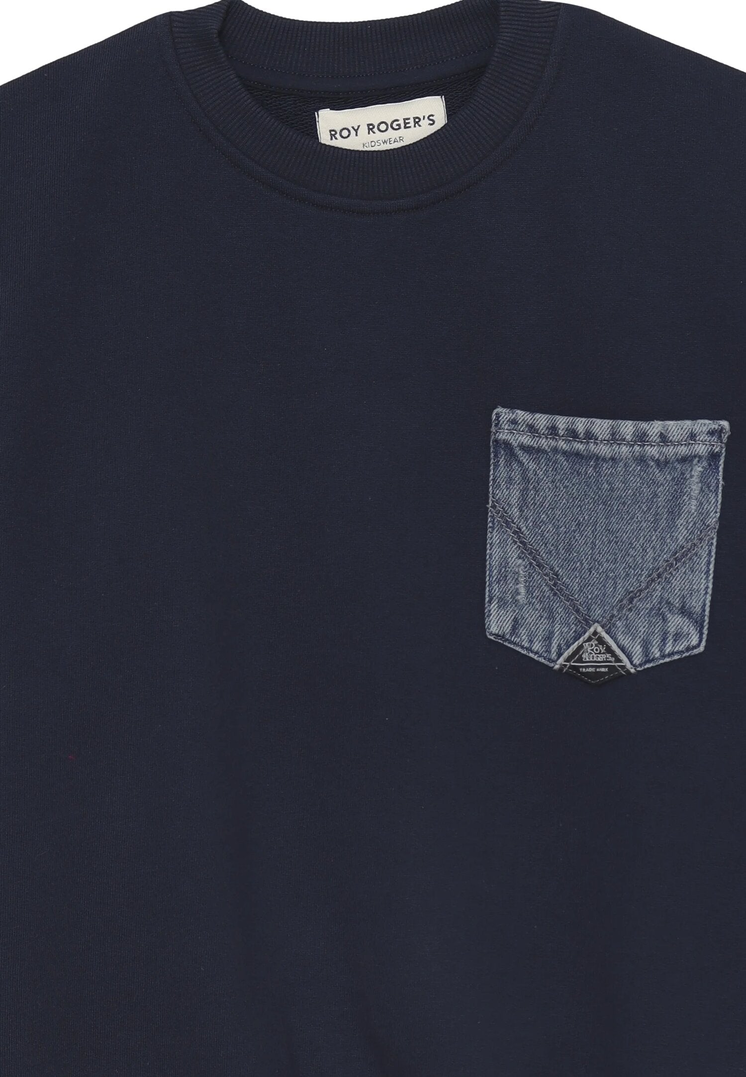 Roy Rogers felpa bambino 2-16 anni blu scuro in cotone con taschino